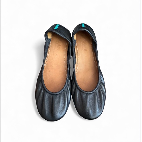 Tieks Black Leather Flats - Picture 1 of 7